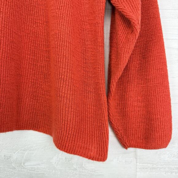 Free People Malibu‎ Surf Sweater XS Oversized Red Orange Fall Slouchy Relaxed - Picture 5 of 16